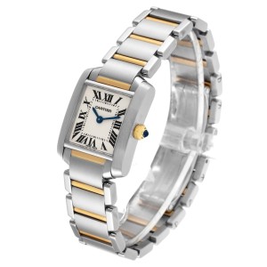Cartier Tank Francaise Small Steel Yellow Gold Ladies Watch  