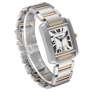 Cartier Tank Francaise Steel Yellow Gold Large Mens Watch 