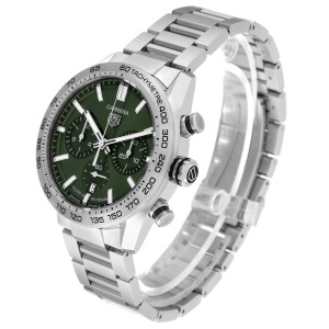 Tag Heuer Carrera Chronograph Green Dial Steel Mens Watch  