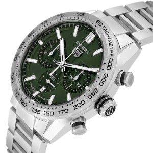 Tag Heuer Carrera Chronograph Green Dial Steel Mens Watch  