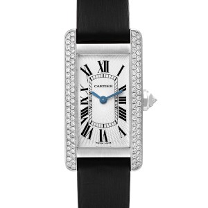 Cartier Tank Americaine White Gold Diamond Ladies Watch  