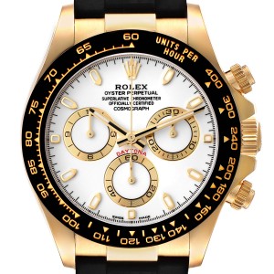 Rolex Daytona Yellow Gold Ceramic Bezel Rubber Strap Watch