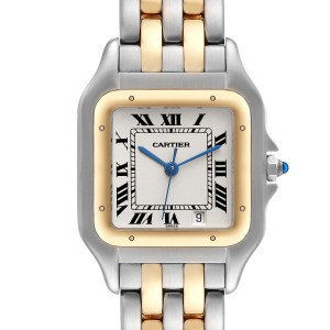 Cartier Panthere Large Steel Yellow Gold Two Row Watch  