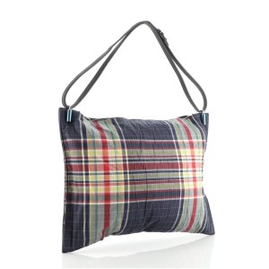 Celine Flat Zip Shoulder Bag Checkered Fabric