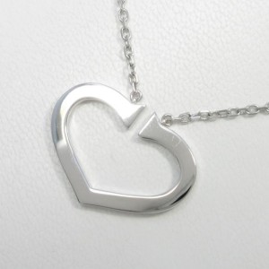 Cartier 18K White Gold C Heart Large Necklace 