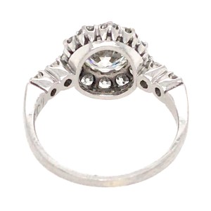 Platinum Estate Diamond Engagement Vintage Ring