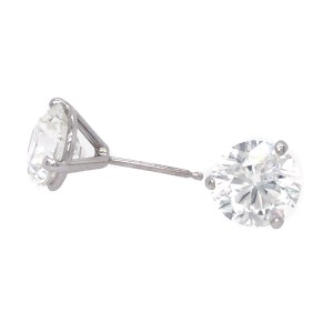 GIA Certified Round Brilliant Cut 4.03 carat Diamond Stud Earrings