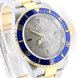 Rolex Submariner 40mm 2-Tone Yellow Gold/Steel Watch with Factory Diamond Dial 16613T