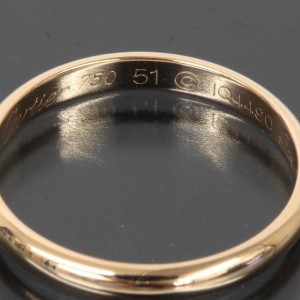 Cartier 18K Rose and Pink Gold Simple Wedding Band Ring US Size 6