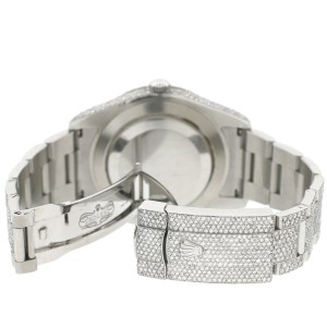 Rolex Datejust II 41MM Pave Watch w/19.8CT Diamond Bezel/Lugs/Bracelet/MOP Roman Dial