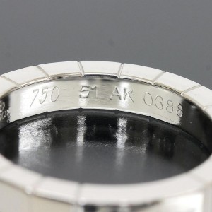 Cartier 18K White Gold Lanieres Wedding Band Ring Size: 6.0