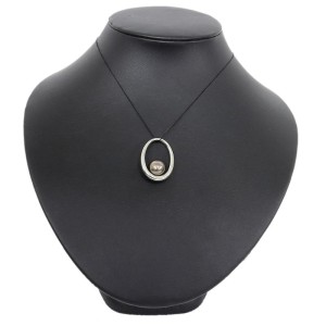 Mikimoto 18K White Gold Black Pearl Charm Top Necklace