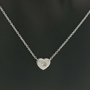 Tiffany & Co. silver 1P Diamond Modern Heart necklace