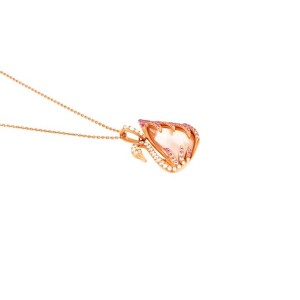 Swarovski Pink Faithful Swan Pendant with Chain Necklace