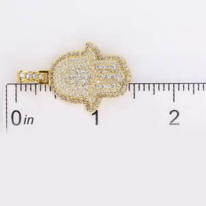 14K Yellow Gold 2.1ct Diamond Hamsa Pendant