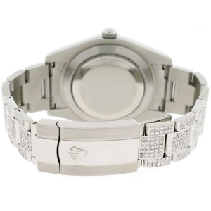 Rolex Datejust II 41MM Stainless Steel Automatic w/9.4CT Diamond Dial, Bezel & Bracelet 116300 Box Papers