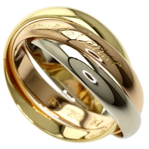 CARTIER Tri-Color Gold Trinity Ring US 5.5 QJLXG-1415