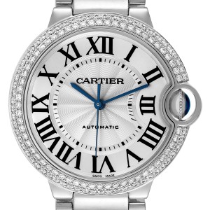 Cartier Ballon Bleu  Automatic White Gold Diamond Watch 