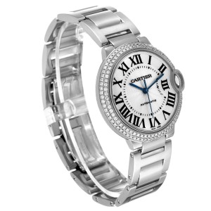 Cartier Ballon Bleu  Automatic White Gold Diamond Watch 