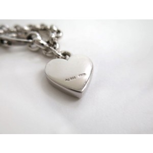 Gucci Sterling Silver Heart Logo Bracelet 