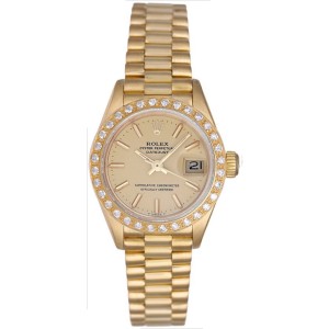Rolex President 69178 18K Yellow Gold 26mm Womens Watch 