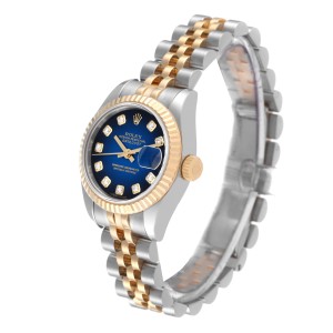 Rolex Datejust Steel Yellow Gold Diamond Dial Ladies Watch 