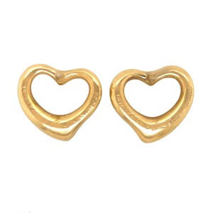 Tiffany & Co. 18k Gold Elsa Peretti Open Heart Earrings