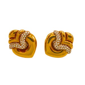 Bulgari Gold and Diamond Earrings