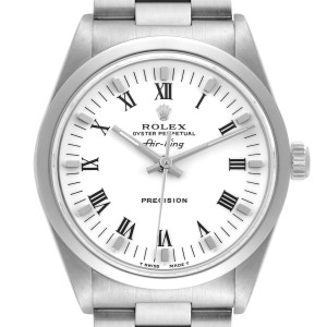 Rolex Air King 34mm White Dial Domed Bezel Mens Watch 
