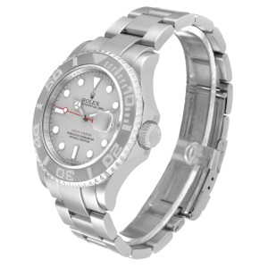 Rolex Yachtmaster Steel Platinum Dial Platinum Bezel Mens Watch  