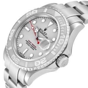 Rolex Yachtmaster Steel Platinum Dial Platinum Bezel Mens Watch  