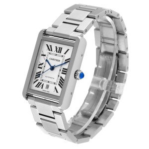 Cartier Tank Solo XL Silver Dial Automatic Steel Mens Watch  