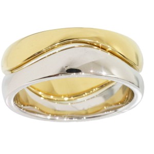 Cartier 18K White and Yellow Gold Love Me Ring Size 4.75