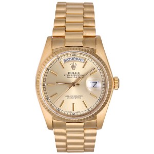 Rolex President Day-Date 18038 18K Yellow Gold 36mm Mens Watch 