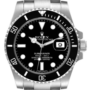 Rolex Submariner Black Dial Ceramic Bezel Steel Mens Watch  