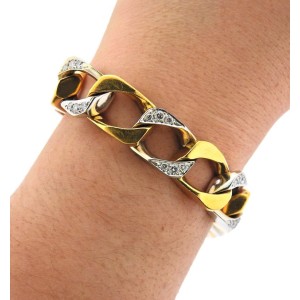 Cartier Diamond Gold Curb Link Bracelet