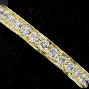 Cartier 18K Yellow Gold Half Eternity 17P Diamonds Ring Size 4