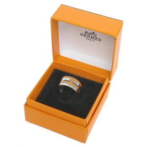 Hermes H Moveable 925 Sterling Silver Orange Puzzle Ring  