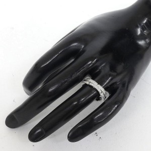 Cartier 18K White Gold Mailon Panthere Diamond Ring Size 5.75