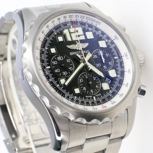 Breitling Chronospace Chronograph 46MM Black Dial Steel Watch 