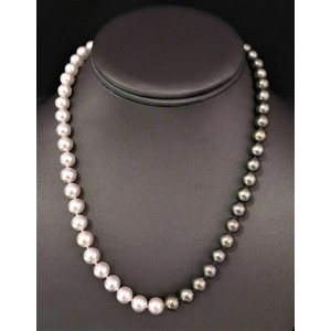 Akoya Pearl Diamond 14k White Gold Necklace 8 mm Certified $4,950  