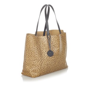 Bottega Veneta Leopard Print Intrecciomirage Leather Tote Bag