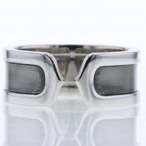 CARTIER 18k White Gold  Black lacquer C2 Ring LXGBKT-698