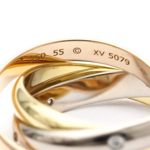 CARTIER Tri-Color Gold Trinity Diamond Ring US 7.25 EdyLX-285