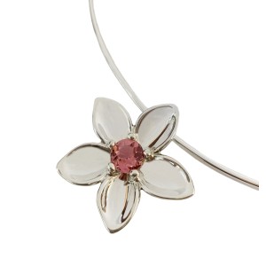 Tiffany & Co. Pink Tourmaline Flower Collar Necklace in Sterling