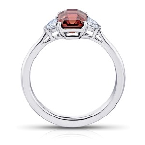 David Gross Emerald Reddish Brown Sapphire and Diamond Ring