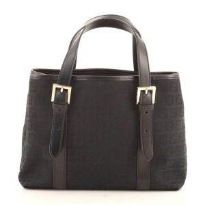 Fendi Belted Handle Tote Zucchino Canvas Small