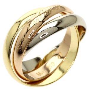 CARTIER Tri-Color Gold Trinity Ring US 5.5 QJLXG-1415