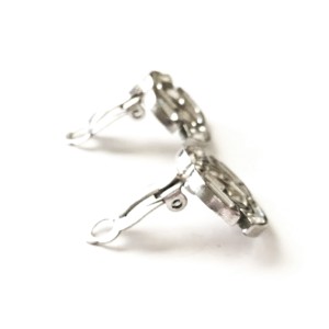 Chanel Silver-Tone Crystal CC Classic Earrings