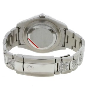 Rolex Datejust II 41MM Automatic Stainless Steel Mens Watch w/6.1ct Diamond Bezel & Bracelet 116300